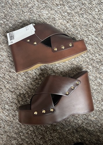 Brown platform wedges - platform, with