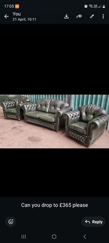 Chesterfield leather seater - leather,