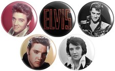 5 x Elvis Presley BUTTON PIN