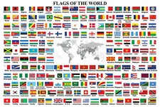 LAMINATED POSTER Kids Learning School Nursery Geography World Map Oceans sea