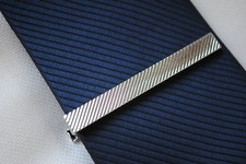 Silver Diagonal Ridged Tie