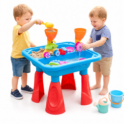 Blue sand and water table - and,