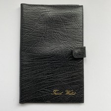 Travel Wallet - Black Leather For Passport Tickets Cards