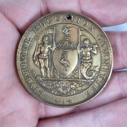 Antique bronze medal liverpool - antique,