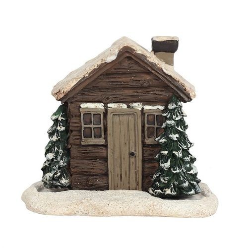 Resin log cabin back - resin,