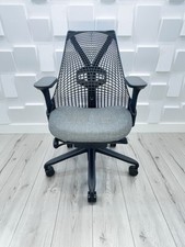 Fully Loaded HERMAN MILLER SAYL Chair in Black & Grey 4D Arms Denim/Canvas style
