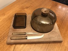 Vintage Danish Teak Cheese Serving Set