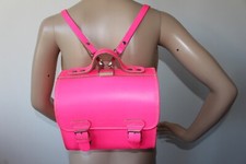 Ruitertassen Hot Pink /Neon Leather Small Satchel Style Backpack