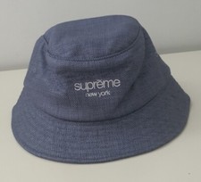 SS22 Supreme Raffia crusher size M / L medium large navy bucket hat blue 