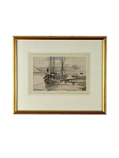 Watercolour Painting By Thomas Churchyard ‘Fishing Boats At Anchor’
