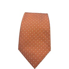 HAWES & CURTIS SILK NECK TIE ORANGE With WHITE POLKA DOTS A WEDDING IDEA BEAUTY