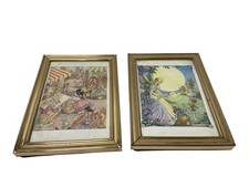 Rare Marjorie Dawson 18x14cm Framed Prints Animals Bunny Fairy Theme | Preloved