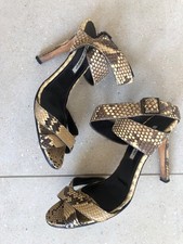 Genuine Manolo Blahnik Real Snake Skin Python Strappy/shoes/heels, eur38.5 uk5.5