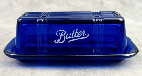 Cobalt blue glass crisscross - cobalt,