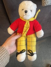 Vintage Rupert Bear  Real Soft Toys Made In England Teddy Plush