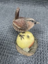 Country Artists Blue Tit Bird Mounted on Circular Wood Base