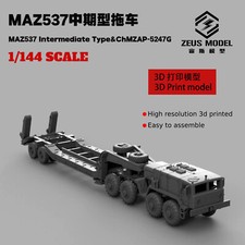 1/72/87/144 Russian Army MAZ537 Trailer Tractor Intermediate Type Model Kit 3D