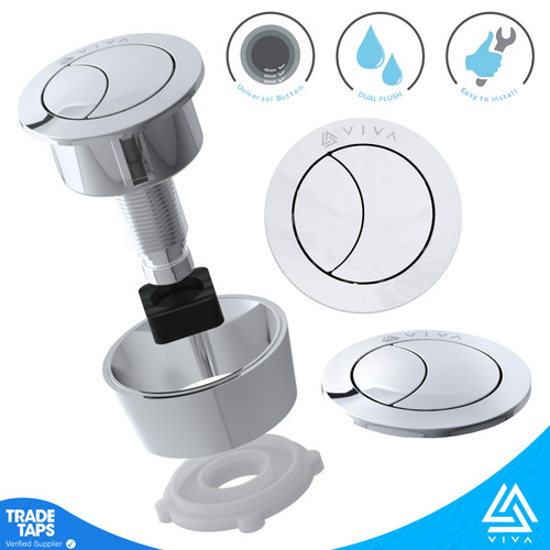 Chrome toilet push button - toilet,