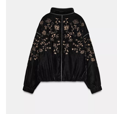 Zara embroidered velvet puffer - velvet,