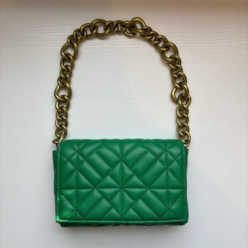 Zara green quilted shoulder - green,