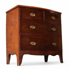 Antique Mahogany Bow Front Chest of Drawers – 4 Drawer chest - Georgian Style
