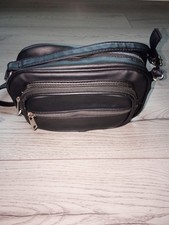 Primark Women's Black 3 Compartment Across Body Bag. Pre Loved.