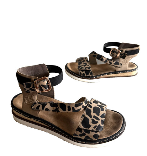 Ladies rieker low wedge - ladies, animal