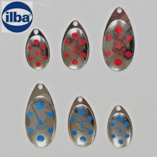 Ilba Spinner Blades.Silver /Blue, Silver/Red, Dec.Spots  Tondo Model. Sizes 1-4.