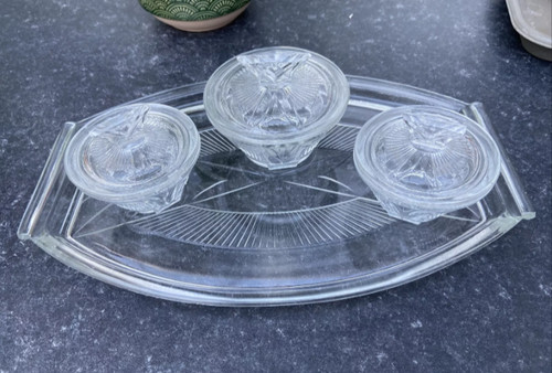 Vintage clear glass vanity - vintage,