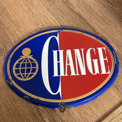 Old enamel sign - from, a