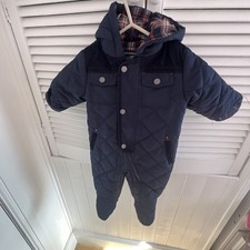 French Connection Baby Quilted All In One Snowsuit Age 6-9 Maths