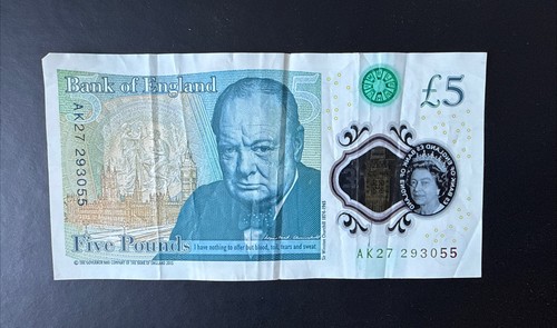 Note ak27 genuine banknote - £5,