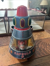 1960s Masudaya Japan Tin Battery Operated Capsule 5 Space Toy - Blue Version