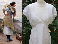 White LINEN Milkmaid Top