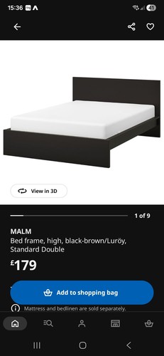 Ikea malm double bed frame - ikea,