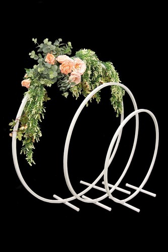 Set white hoop table - of, 3
