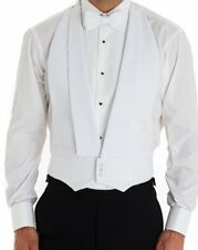 Mens LA Smith White Marcella Dress Backless Wedding Waistcoat Vest 100% Cotton 