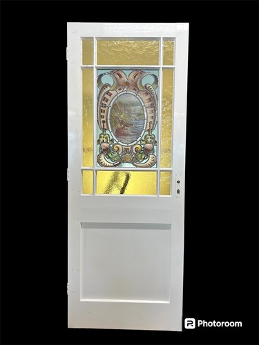 Victorian stained glass door - glass,