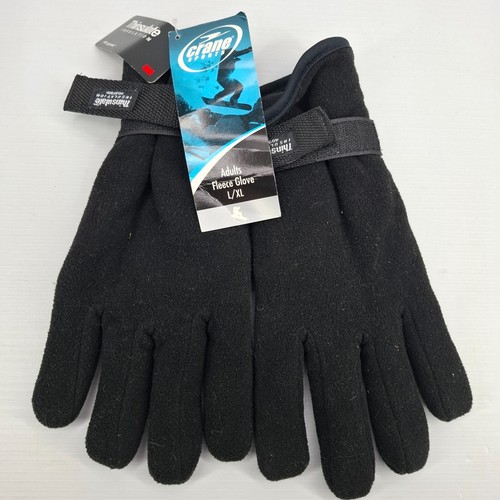 Crane snow black fleece gloves - fleece,
