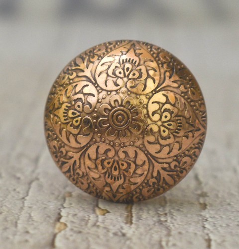 Moroccan copper drawer knob - copper,