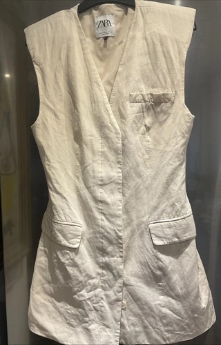 Zara cream long line - cream, waistcoat
