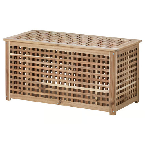 Ikea hol acacia side table - side,