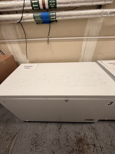 White commercial chest freezer