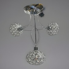 Next Ceiling Light 3 Arm Chrome Jewelled Ball Shades X 2