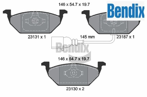 Front brake pad set - front,