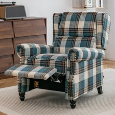 Tartan Fabric High Wing Back