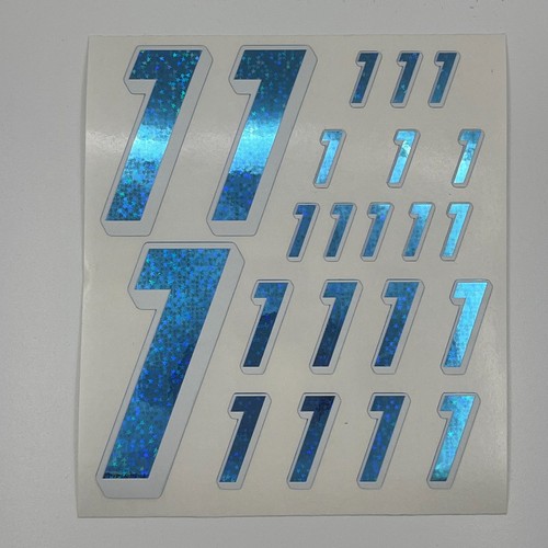 Blue star hologram white - blue, hologram/white