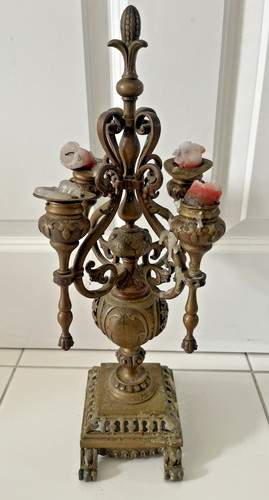 Ornate candelabra arm brass - ornate,