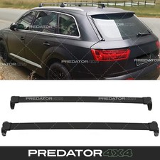 FULL LENGTH EXTENDED ROOF RAIL LUGGAGE CROSS BARS BAR KIT FOR AUDI Q7 4M 2016+