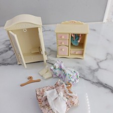 2 x EPOCH Sylvanian Families Wardrobes with Hangers & Clothes